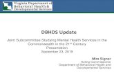 DBHDS Updatedls.virginia.gov/groups/mhs/dbhds update 092319.pdf · 2019. 9. 23. · Psychiatric Rehabilitation July 1, 2021 Planning Began 4thQ FY19 – Peer/Family Support Services