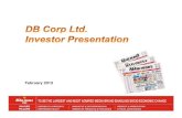 DBCL - Investor Presentation February 2013 - Investor...February 2013 1. 2. ... (27 l - 3 c) sold in a month 950% f hi h d TV ld id0% of high end TVs are sold outside metros 9TAG Heuer