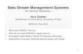 Data Stream Management Systems - Forsiden · • Network Traffic Analysis: –Analyzing Internet traffic in near real-time to compute traffic statistics and detect critical conditions