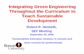 Integrating Green Engineering Throughout the Curriculum to Teach Sustainable …users.rowan.edu/~hesketh/greenengineering/SEF... · 2005. 9. 19. · Sustainable Futures Institute