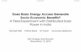 Does Basic Energy Access Generate Socio-Economic Benefits? … · ContextExperimentFindings Does Basic Energy Access Generate Socio-Economic Beneﬁts? A Field Experiment with Distributed