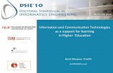 Information and Comunication Tecnologies as a suport for ...paginas.fe.up.pt/~dsie10/presentations/session 7...Nº GROUPS 29 117 211 7 Nº QUESTIONS 465 464 536 560 Nº res. DIRECTORY