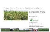 Perspectives on Private-Led Rice Sector Development…generates FOREX for Nigeria: Exporting quality products from Nigeria to global markets …helps drive Nigerian policy: Implementing