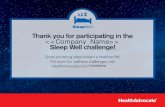 Thank you for participating in the Sleep Well challenge!Thank you for participating in the Sleep Well challenge! Great job taking steps toward a healthier life! For more fun wellness