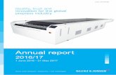 Quality trust and innovation or the global reress industry...Annual report 2016/17 1 June 2016 - 31 May 2017 CVR: 10239680 Glunz & Jensen Holding A/S • Selandia Park 1 • DK- 4100