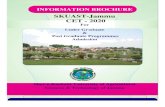 SKUAST-Jammu CET - 2020saytechnologies.in/skuastform/Final brochureSKUAST-J CET 2020-2… · Agricultural Engineering, Microbiology, MBA (Agribusiness Management), Forestry and Basic