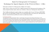 Technique for Sports Injuries of the Knee for Sports Injuries of th… · Back To Chiropractic CE Seminars 33000 North Highway 1 Ft Bragg CA 95437. TECHNIQUE FOR SPORTS INJURIES OF