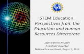 STEM Education Perspectives from the Education and Human … · 2016. 8. 9. · STEM Workforce and STEM-Literate Public. Virtual Worlds . Augmented Reality Making Citizen Science