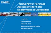 Using Power Purchase Agreements for Solar Deployment at ...Feb 24, 2016  · PPAs allow universities to invest in solar power without tying up capital Developer is responsible for