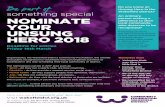 something special NOMINATE UNSUNG HERO 2018€¦ · give public recognition to volunteers who run/organise activities or contribute in any way to helping their local community or