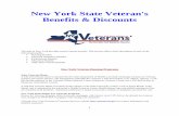 New York State Veteran's Benefits & Discounts · 2013. 10. 14. · 3 NOTE: Students previously approved for this award must apply for payment each year. Those students attending a