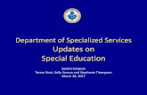 Department of Specialized Services Updates on Special ......Regional Special Education Technical Assistance Support Center (RSE-TASC), on a monthly basis throughout the 2016-2017 school