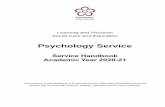 Psychology Service handbook for schools 2020-21 · 2020. 9. 10. · Leicester City Social Care and Education: Psychology Service 2020-21 Page 4 of 24 3. Introduction Welcome to the