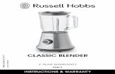 CLASSIC BLENDER RHBL2 IB RB FA 130717...The blender is not to be operated with an empty glass jug. 16. Allow boiling liquids to cool before you pour them into the blender jug. Pouring