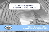 Cash Report Fiscal Year 2018 · reported on a modified accrual basis, which accounts for future, but known, revenues and expenditures. Fund balances on a modified accrual basis are