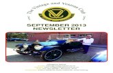 SEPTEMBER 2013 NEWSLETTER - Vintage and Veteran Club Newsletter 2013 09.pdfcheques and cash payments. Oh and please remember if you do pay by cheque, make the cheque out to: The Vintage