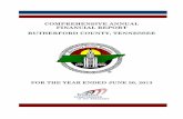 COMPREHENSIVE ANNUAL FINANCIAL REPORT RUTHERFORD … · Audit Highlights Comprehensive Annual Financial Report Rutherford County, Tennessee For the Year Ended June 30, 2013 Scope
