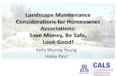 Landscape Maintenance Considerations for Homeowner ......Landscape Maintenance Considerations for Homeowner Associations: Save Money, Be Safe, Look Good! Kelly Murray Young Haley Paul