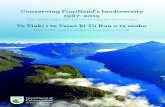 Conserving Fiordland’s biodiversity 1987–2015 · Ngā wero, ngā haumāuiui, ngā mātauranga. Conserving Fiordland’s biodiversity, 1987–2015 ... BACK COVER: DOC Biodiversity