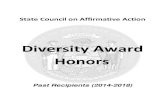 Diversity Award Honors - Wisconsin Honors Publication 2018.pdf · diversity award in 2000 to recognize the achievements of outstanding ... I commend the SCAA for your efforts and