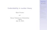Undecidability in number theoryggranja/Ta... · Hilbert’s 10th problem Diophantine sets Listable sets DPRM theorem Consequences of DPRM Prime-producing polynomials Riemann hypothesis