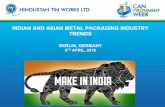 INDIAN AND ASIAN METAL PACKAGING INDUSTRY TRENDS · China, India, and Japan are by far the most important packaging markets in Asia as they accounted for 77.4% of the total packs
