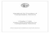 Handbook for Providers of Transportation Services Chapter ...Safety Training Certification Requirement- As required under Public Act 095-0501, all providers of non-emergency medi-car