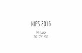 NIPS 2016 · (2015) Google gave its introduction/tutorial on TensorFlow, released its best model on ImageNet (2015) OpenAI announced its existence OpenAI released their Universe platform