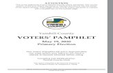 Yamhill County VOTERS’ PAMPHLET · VOTERS’ PAMPHLET May 19, 2020 Primary Election This Voters’ Pamphlet will arrive approximately one week before your ballot so you have a chance