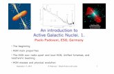 An introduction to Active Galactic Nuclei. 1. · 1 An introduction to Active Galactic Nuclei. 1. Paolo Padovani, ESO, Germany September 17, 2013 P. Padovani − Black Holes at all