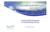 Fueling 2020 Ambitions & Coordinating efforts · and 1,000+ hydrogen refuelling stations towards the transition of the transport sector towards electric drives Transport • Contributing