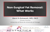 Non-Surgical Fat Removal: What Works€¦ · Non-Surgical Fat Removal: What Works Karol A Gutowski, MD, FACS ... •Patients may have a fixed budget for services •Need to bring