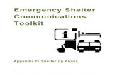 Emergency Shelter Communications Toolkit...communications in an emergency shelter situation; it includes information to be used in shelter preparedness planning and activities, as