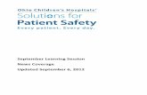 September Learning Session Media Coverage · for Patient Safety (OCHSPS) will convene a learning session in which Ohio's eight children's hospitals will be teaching leaders from 25