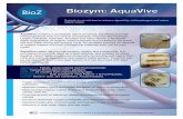 BioZ Biozym: AquaViveBiozym: AquaVive Probiotic to mix with feed to enhance digestibility, inhibit pathogens and reduce organic wastes Appearance: Tanish, white colored free flowing