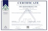CERTIFICATE - eng.bazan.co.il · CERTIFICATE This is to certify that theEnvironmental Management Systemof OIL REFINERIES LTD. Hahistadrut Ave.,Haifa,Israel Has beenassessed and complieswiththe