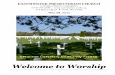 Welcome to Worship · 2017. 5. 5. · EASTMINSTER PRESBYTERIAN CHURCH A Stephen Ministry Congregation (717) 755-6222 ~ 311 Haines Road York, PA 17402 May 28, 2017 Welcome to Worship