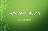 Possessive nouns - sirizarry87.files.wordpress.com · RULES FOR FORMING POSSESSIVE NOUNS Singular Nouns Add an apostrophe and –s (-’s) a woman’sgloves Mr. Ross’shat the teacher’squestion