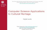 to Cultural Heritage Computer Science Applicationsbergamasco/teachingfiles/csa2ch/3... · 2018. 9. 16. · Compression is based on psychoacoustics Human ear sensitivity is variable