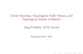 Chiral Anomaly, Topological Field Theory, and Topological ... · of the chiral anomaly, I will review some basic elements of the theory of the quantum Hall e↵ect in 2D electron