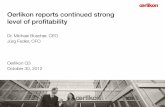 Oerlikon reports continued strong level of profitability...2012/10/30  · Q3 2012 Results Presentation, October 30, 2012 Return On Capital Employed (ROCE) ROCE = NOPAT / Capital Employed