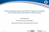 Understanding Loans and Other Programs Available for ...das.ohio.gov/Portals/0/DASDivisions/Equal... · Minority Business Direct Loan Program Assists certified minority business (MBE’s)