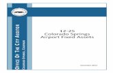 12 25 Colorado Springs A Airport Fixed Assets · 12/31/2012  · changed, at the request of the Airport, to a review of 100% of the Colorado Springs Airport fixed asset listing. BACKGROUND