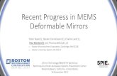 Recent Progress in MEMS Deformable Mirrors · Project Flow MEMS Mirror Fabrication 12 Devices BMC Characterization Coronagraph Test Bed Component Insertion and Baseline Null Testing