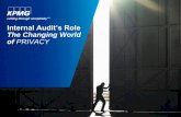 Internal Audit’s Role The Changing World of PRIVACY · Electronic sensitive data transmissions occur in multiple ways (FTP, NDM) Enterprise control frameworks aren’t mature enough
