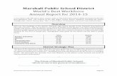 Marshall Public School District World’s Best Workforce ...€¦ · World’s Best Work Force Annual Report for 2014-2015 Page #2 Goals Marshall Public Schools identified 5 Goals