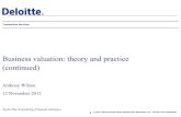Business valuation: theory and practice (continued)web0.boun.edu.tr/mine.ugurlu/Valuation (continued... · 1 1 Business valuation: theory and practice (continued) Anthony Wilson ...