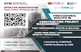 PROFESSIONAL MASTER IN CONSTRUCTION PROJECT … · Professional Master in Construction Project Management programme is designed for construction project management professionals with