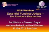 AELP Webinar - Aventri...Awards (6_8) £300 Certificate (9-12) £450 Diploma (12) £600 Apprenticeship Funding Retain current rates 20% achievement on all elements Large employer and