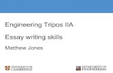 Engineering Tripos IIA Essay writing skillsteaching.eng.cam.ac.uk/.../EssayWritingforEngineers19.pdf · 2019. 10. 22. · Essay writing skills ... •Before you start writing •Starting
